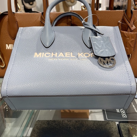 MICHAEL KORS Mirella Small Shopper TZ XBody Pebbled Leather Crossbody
Pale Blue - Picture 8 of 16
